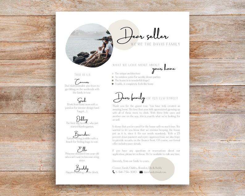 Voorbeeldbrief Bod Op Huis Canva Template Etsy België