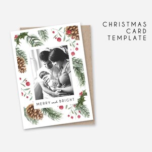 Foto Kerstkaart Sjabloon voor Photoshop met eigen Fotografie, Kaart voor Kerstmis Fotografie, Sjabloon voor Photoshop Download
