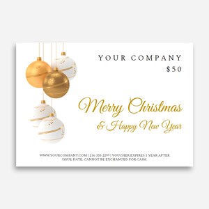 Holiday Gift Certificate Template, Editable Gift Card Template Christmas, Holiday Gift Voucher Template, Printable Christmas Gift Cards