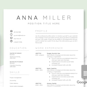 Resume Template Google Docs