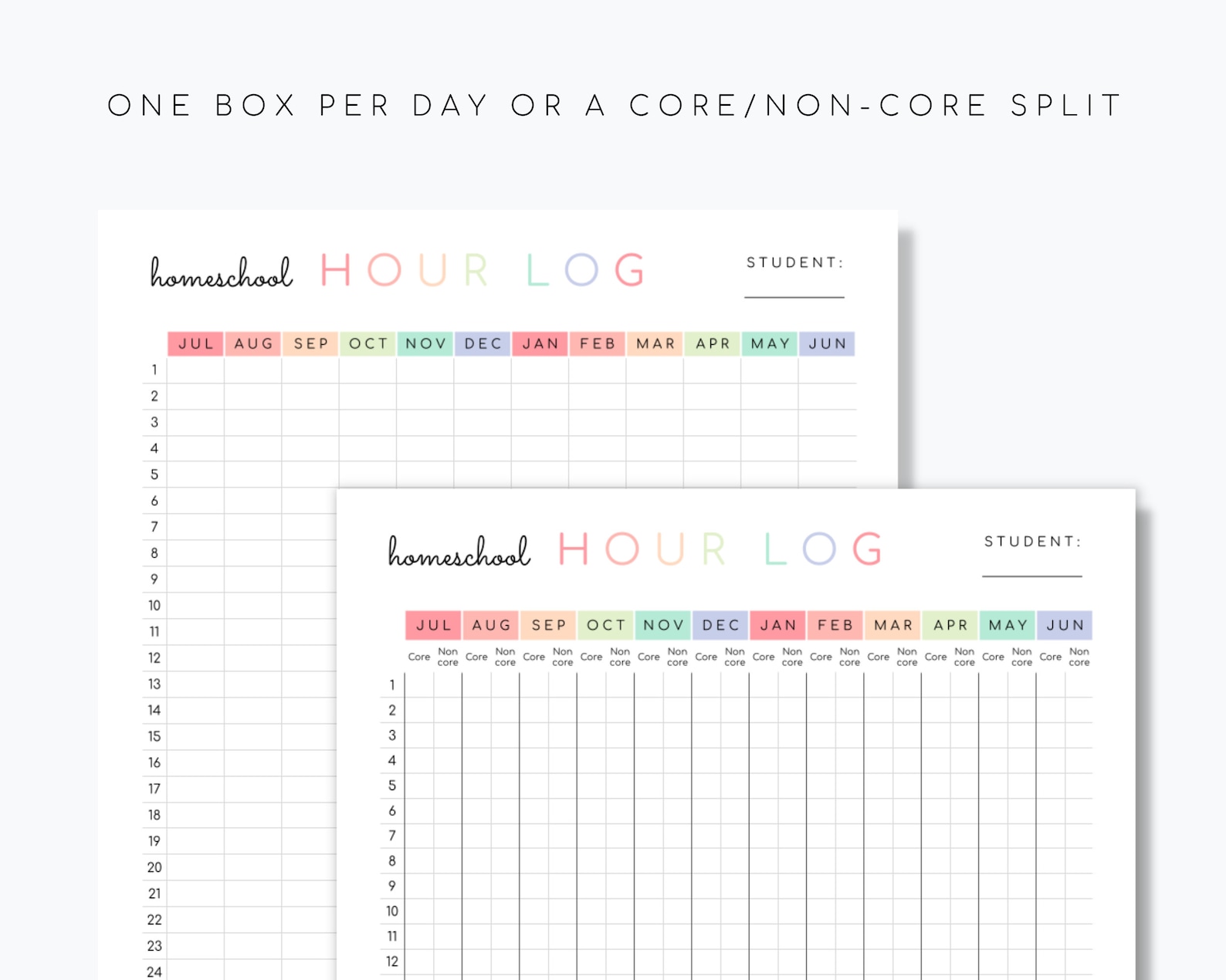 Homeschool Hour Log Printable - Etsy