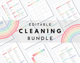 Cleaning Schedule Bundle Editable in Canva