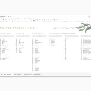 Packing List Travel Packing List Template Editable Packing List Travel Checklist Vacation Packing List Packing Checklist