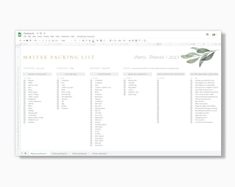 Packing List Travel Packing List Template Editable Packing List Travel Checklist Vacation Packing List Packing Checklist