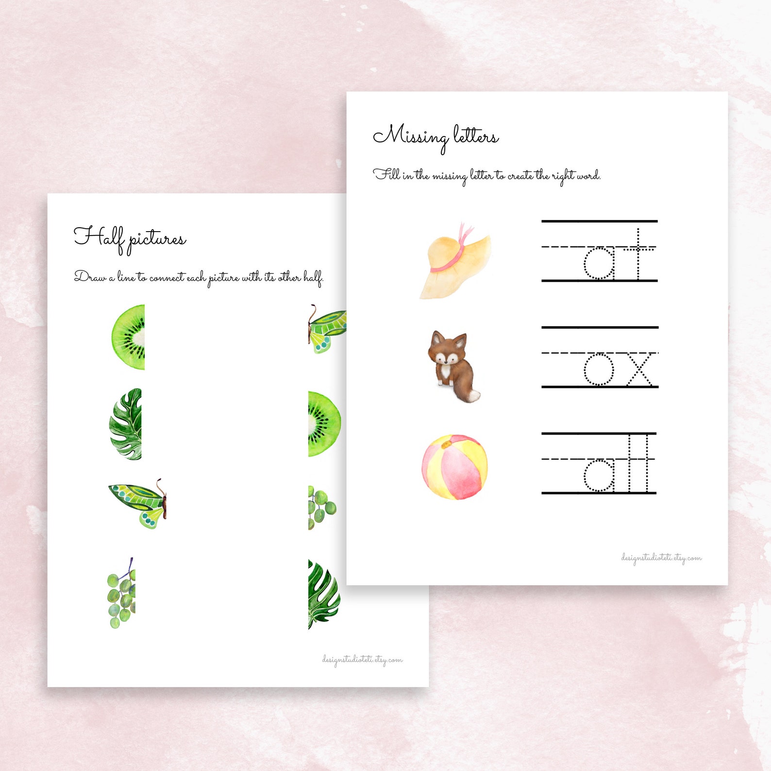 100 KINDERGARTEN WORKSHEETS Printable Worksheets | Etsy