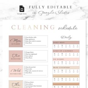Editable Cleaning Schedule Template - Etsy