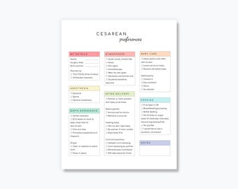 Plan de parto por cesárea editable
