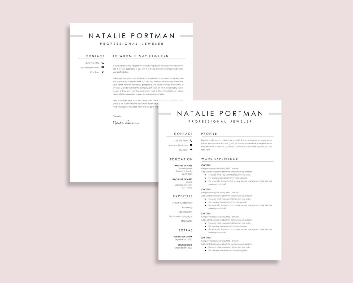 Resume Template Google Docs - Etsy