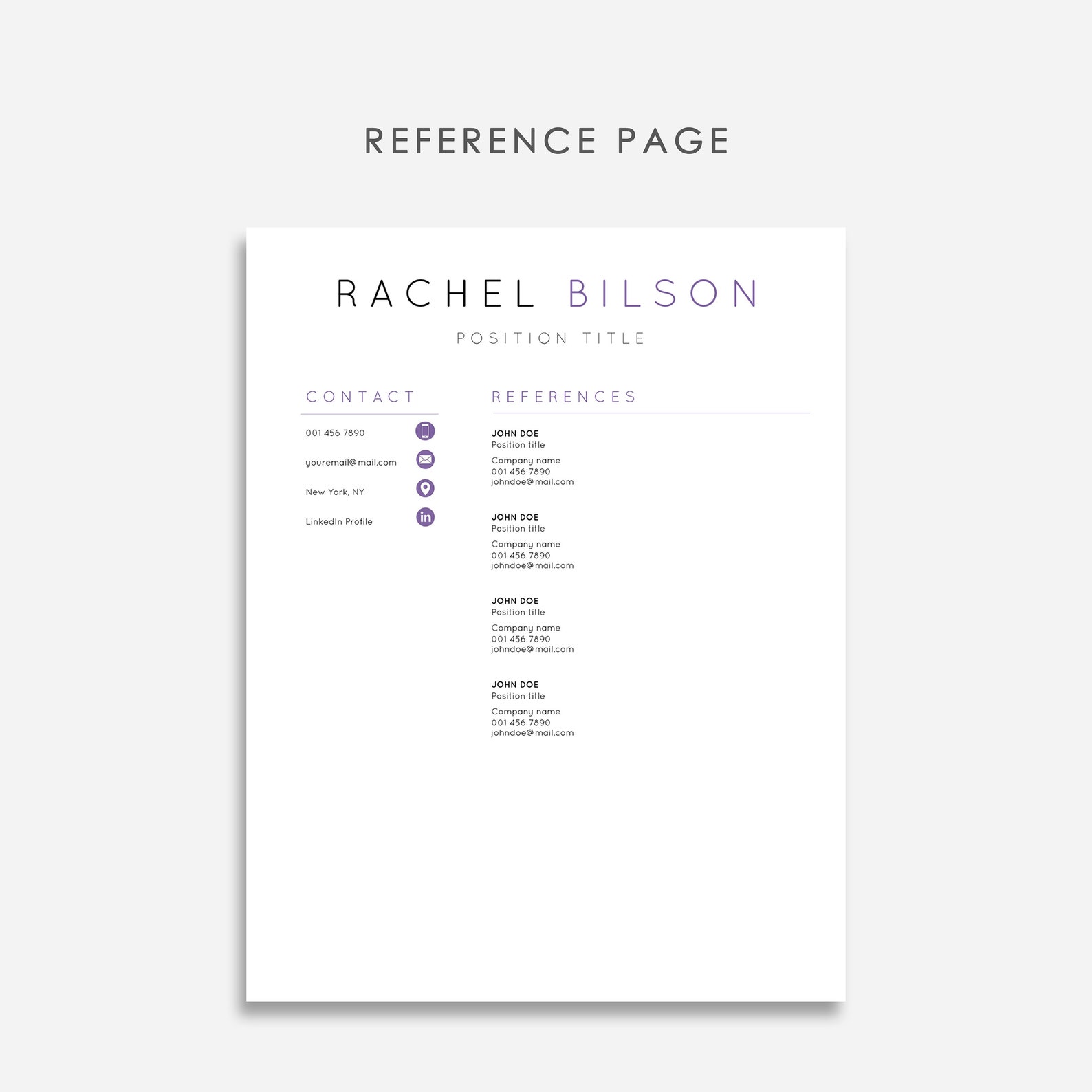 Resume Template for MS Word, Professional Resume Template and Cover