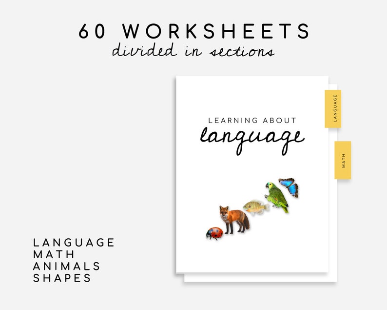 60 Montessori Worksheets Ages 3-6 | Preschool, Pre-K and Kindergarten Homeschool image 2