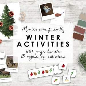 Montessori Kindergarten Worksheets | Winter Bundle