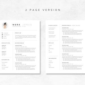 Simple Clean Resume | Word & Google Docs - Etsy