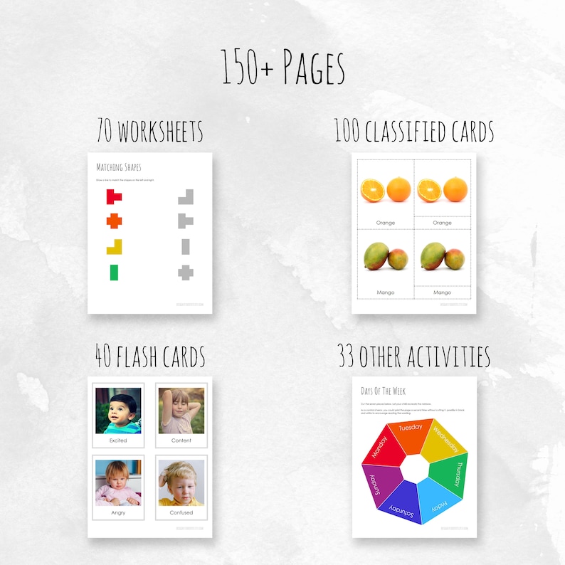 MONTESSORI WORKSHEETS For Toddlers Printable Preschool | Etsy