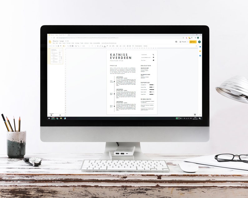 Google Slides Resume Template for Professionals, Minimal Resume Template Google Slides, Resume and Cover Letter Template, Resume Google image 3
