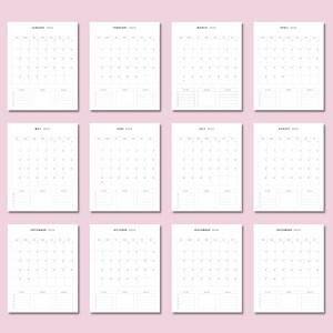 2024 Calendar / Monthly Planner Printable - Etsy
