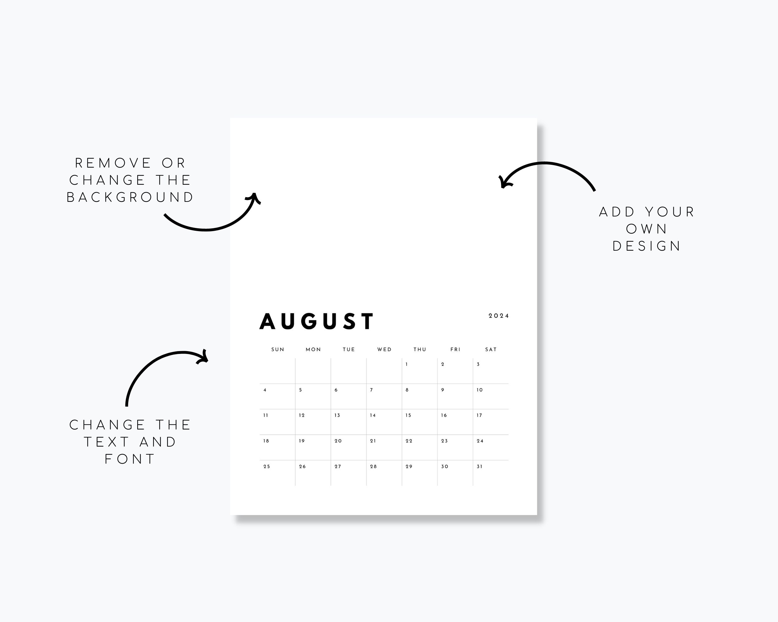 Plantilla de calendario 2024 Google Docs Canva Etsy México