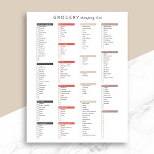 Editable Grocery List Template | Printable Grocery Checklist image 3