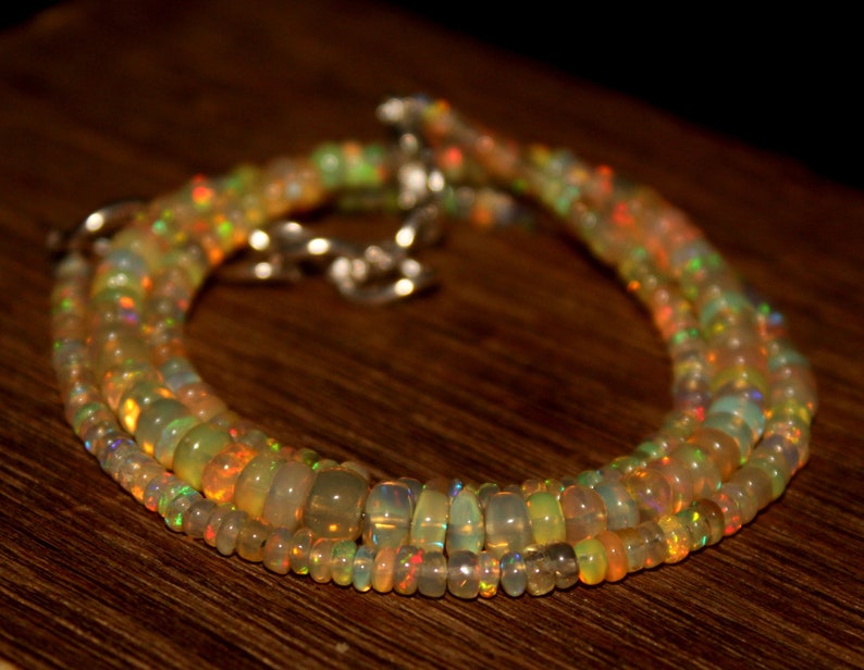 Opal Beaded Necklace Jewelry Opal Jewelry Gift For Women Gift For Mom Daughter Wife Crystal Necklace DIY 665 October Birthstone