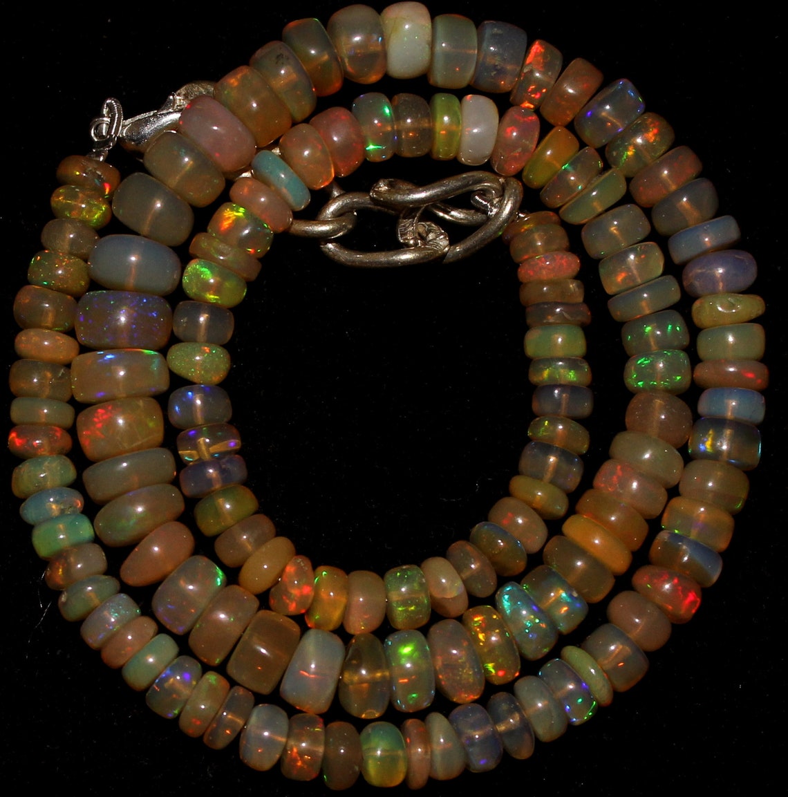 Opal Beaded Necklace Genuine Opal Necklace October Etsy
