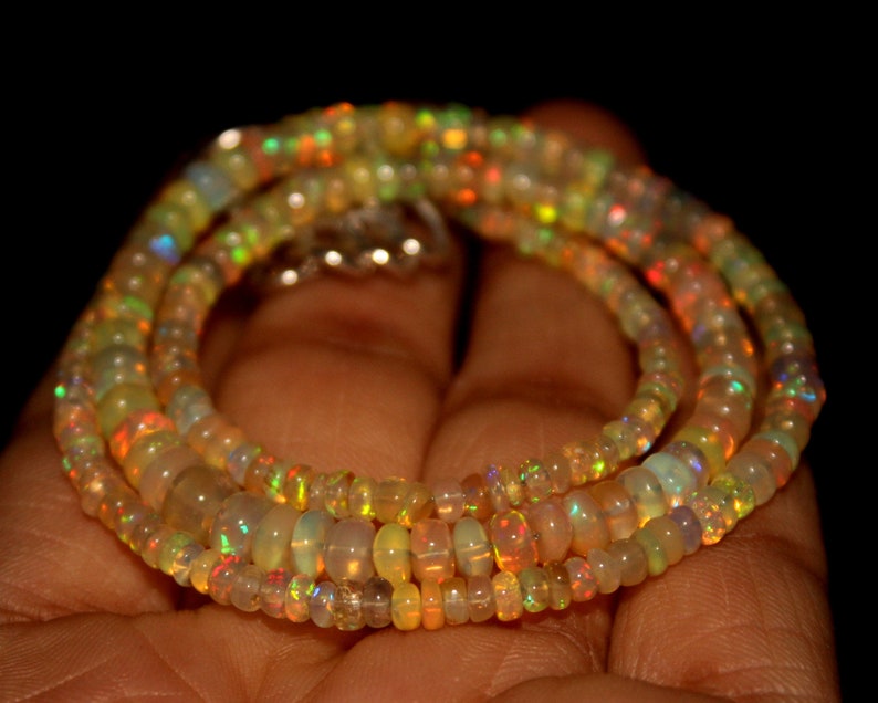 Opal Beaded Necklace Jewelry Opal Jewelry Gift For Women Gift For Mom Daughter Wife Crystal Necklace DIY 665 October Birthstone