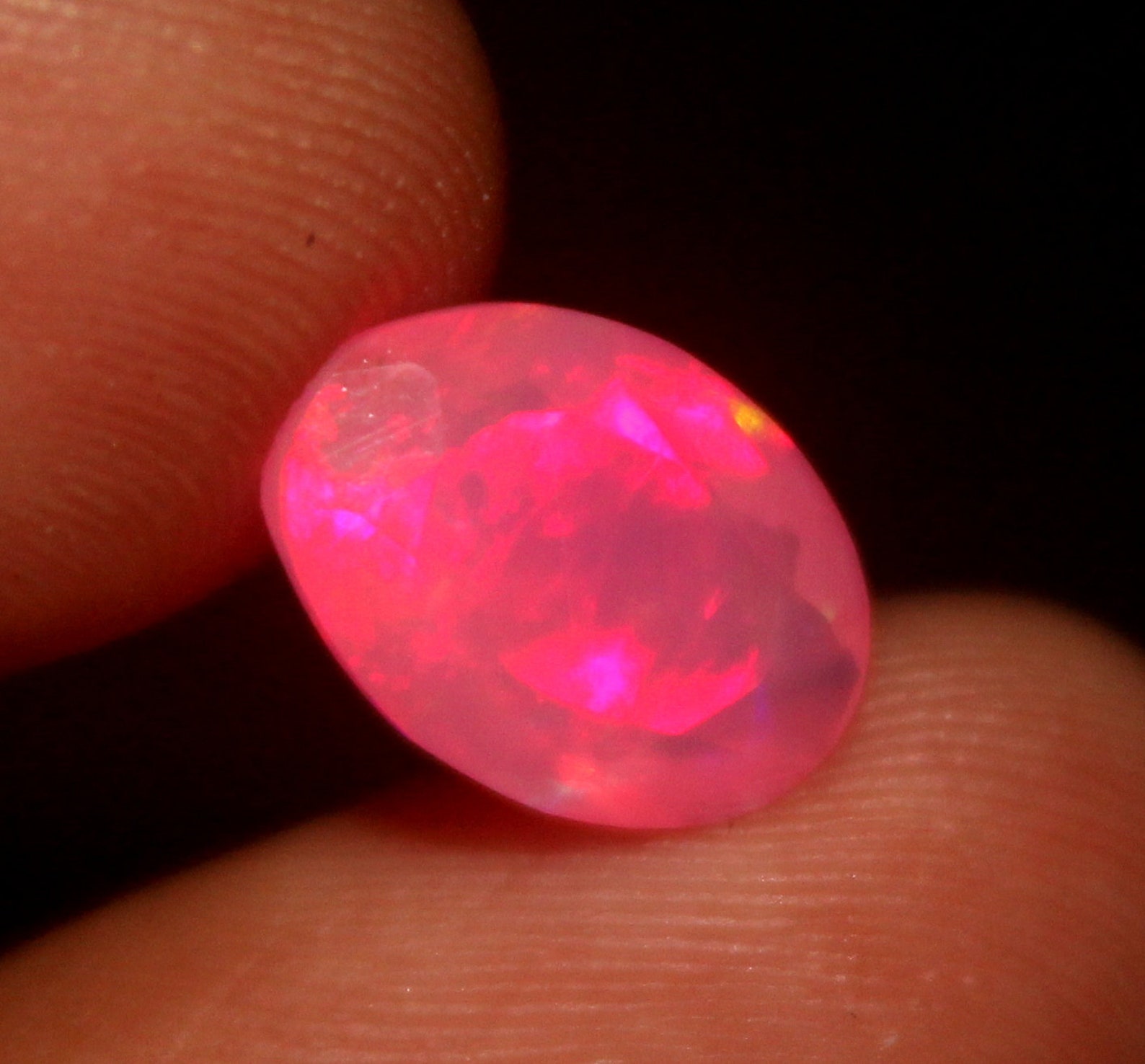 Natural Ethiopian Fire Pink Opal Gemstone Faceted Opal Welo | Etsy