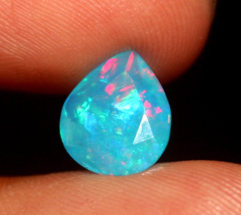 Natural Light Blue Opal Gemstone Faceted Opal Welo Opal Etsy