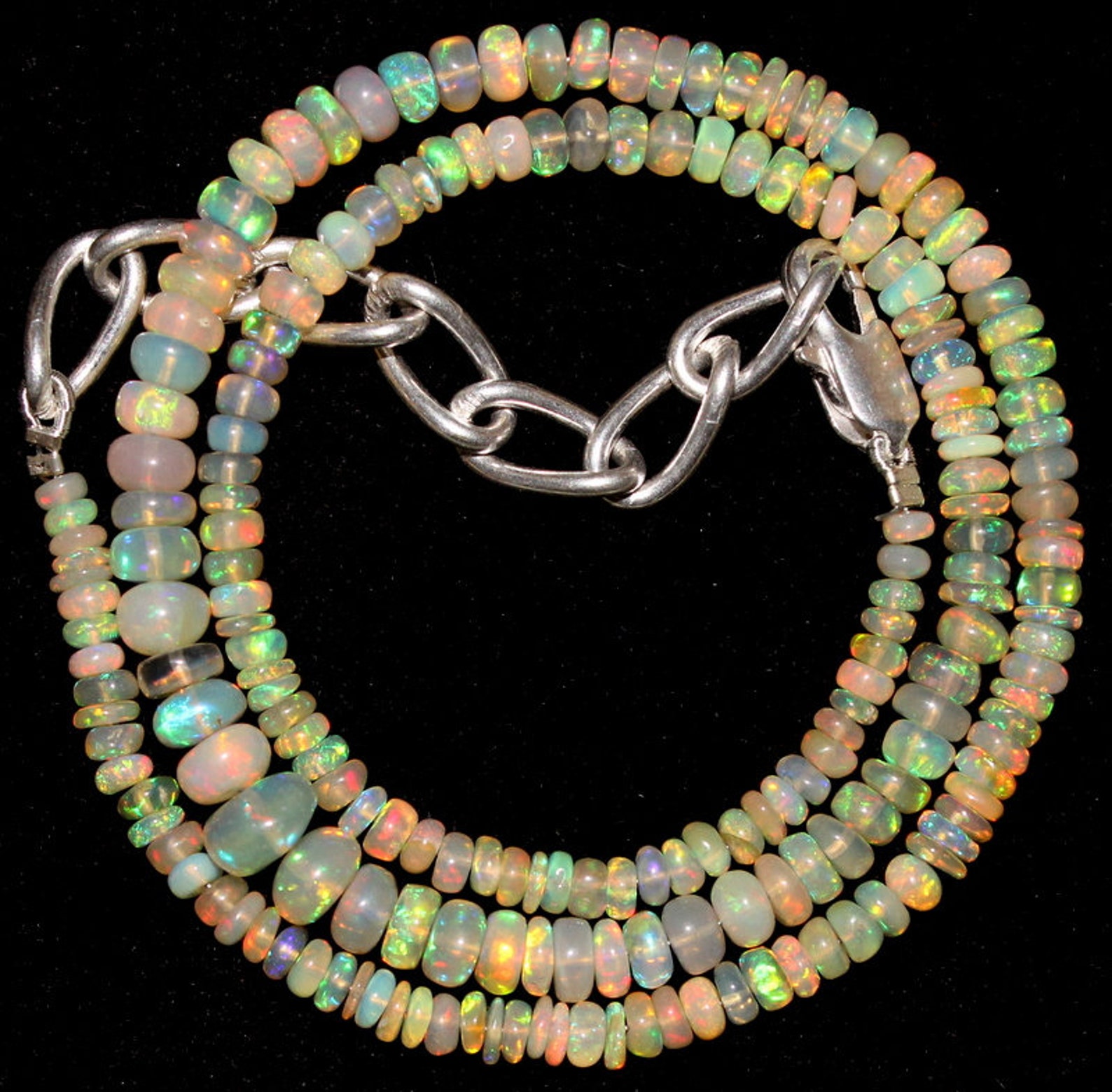 Opal Necklace Beaded opal necklace opal jewelry dainty Etsy