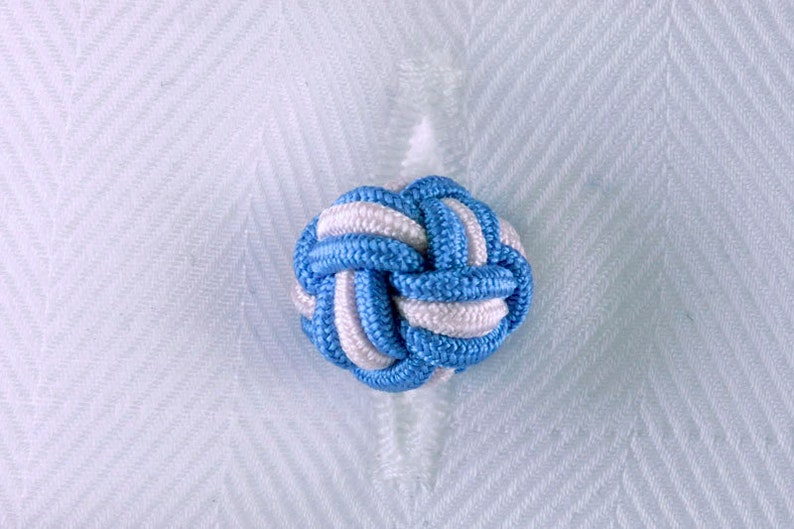 Light Blue and Pink Silk Knot Cufflinks