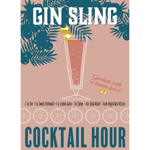 CARTEL DE GIN SLING COCKTAIL A3