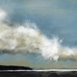 A3-Druck von 'Wolken über Westward Ho! Strand'