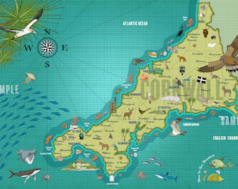 Illustrated Map of Cornwall