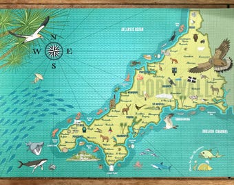 Mapa ilustrado da Cornualha
