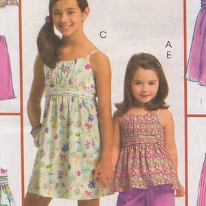 Size 3-6 UNCUT School & Play Clothes Sewing Pattern - Dress, Top, Shorts, Capri Pants - 4 Looks in 1 Pattern - McCalls 5615 ©2008