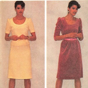 Size 10 UNCUT Knit Dress, Top & Skirt Sewing Pattern - Scoop Neck, Sleeve Options - McCall&#39;s 7165  Vintage 1980
