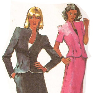 Size 10 Misses Suit Sewing Pattern - Unlined Jacket and Knee Length Skirt -  Simplicity 9311 - Vintage 1979 Hard to Find