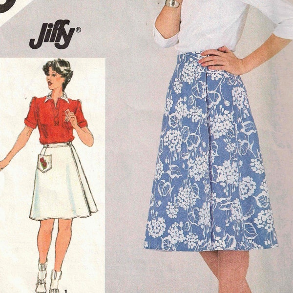 Size 10 or 14 Jiffy Reversible Wrap Skirt Sewing Pattern - Simplicity 5446 Vintage 1982 - Choice of 2 sizes