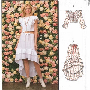 Size 6-14 UNCUT Hi-Lo Skirt & Tops - #LorettaMcCalls  McCall&#39;s 8102 - ©2020 OOP Cottagecore Meets 2020!