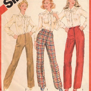 May include: A Simplicity sewing pattern for pants, featuring three women wearing different styles of pants. The pattern number is 5616 and the price is $3.00. The pattern includes a special chart on how to work with plaids.