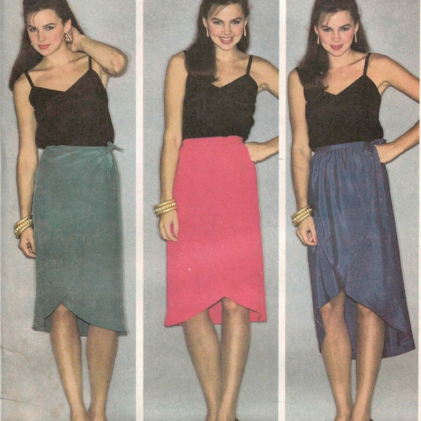 Misses Sz 6-8 WRAP SKIRT with Shaped Hemline Sewing Pattern EASY - Make It Tonight Wear It Tomorrow - McCalls 6856 Vintage 1979 Uncut