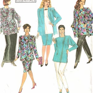 Size 26W-32W UNCUT Plus Size Wardrobe Sewing Pattern - Skirts, Pants, Tunic & Jacket - Simplicity 7072 Vintage 1990 Bust 48-54 EASY SEW