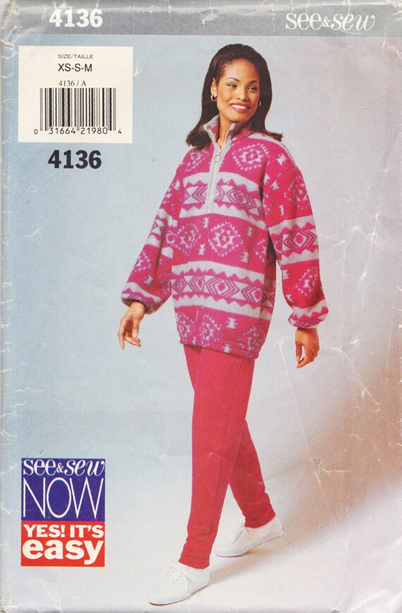 Misses Size XS M Make Your Own Sweatsuit Sewing Pattern Easy to