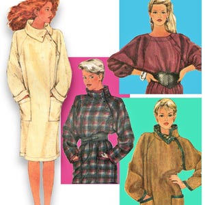 May include: Illustration of women's fashion designs. The image features four different coat and dress designs. The coats are in various colors, including beige, brown, and plaid. The dresses have different sleeve styles and necklines.