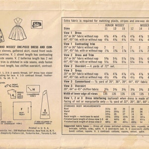 Bust 34 Rockabilly Party Dress Sewing Pattern Full Skirt with Cummerbund Cocktail Dress Simplicity 1795 Original Vintage 1956 image 4