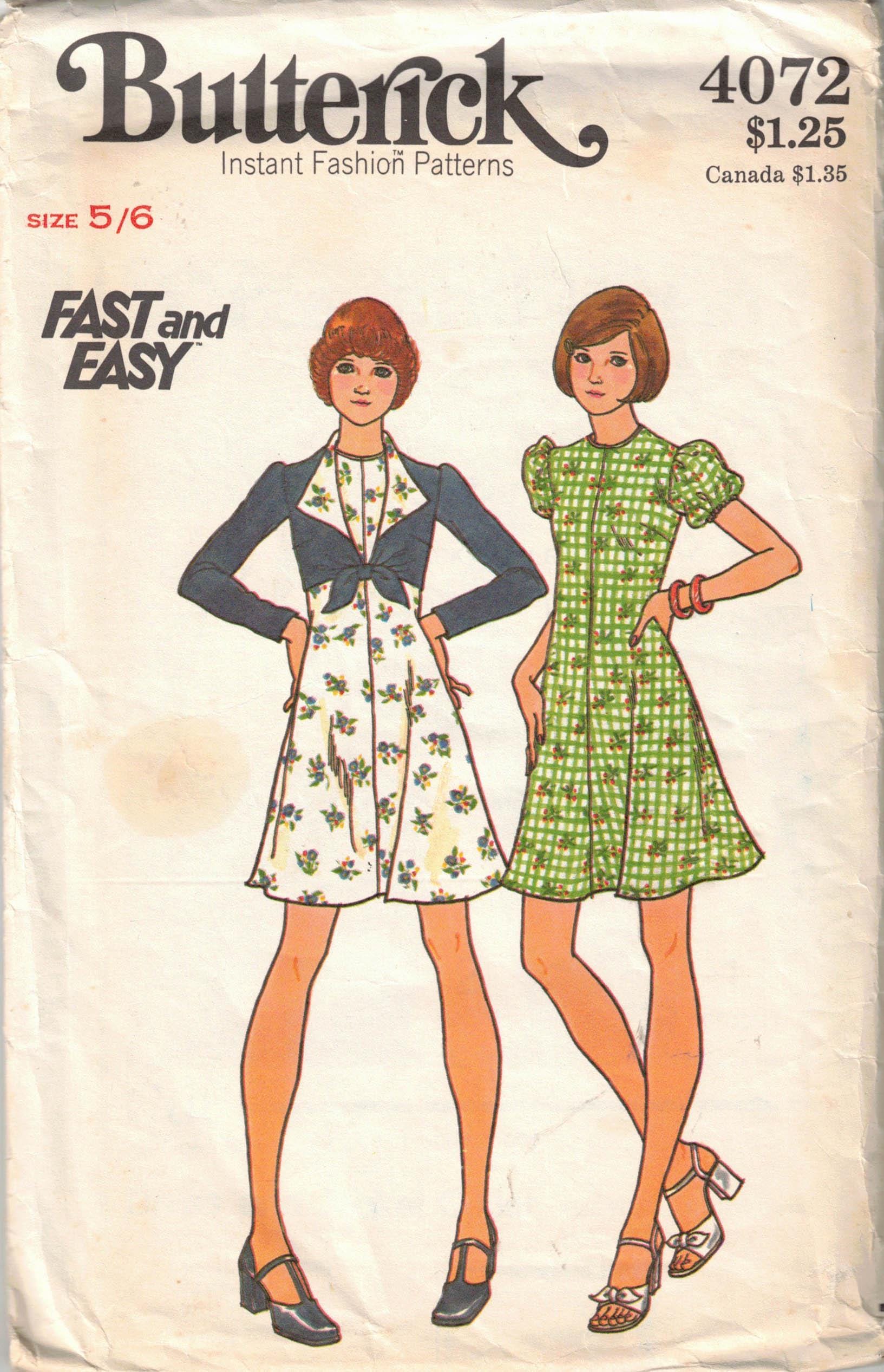 Bust 28 MOD Fit & Flare Dress and Jacket Sewing Pattern - Butterick ...