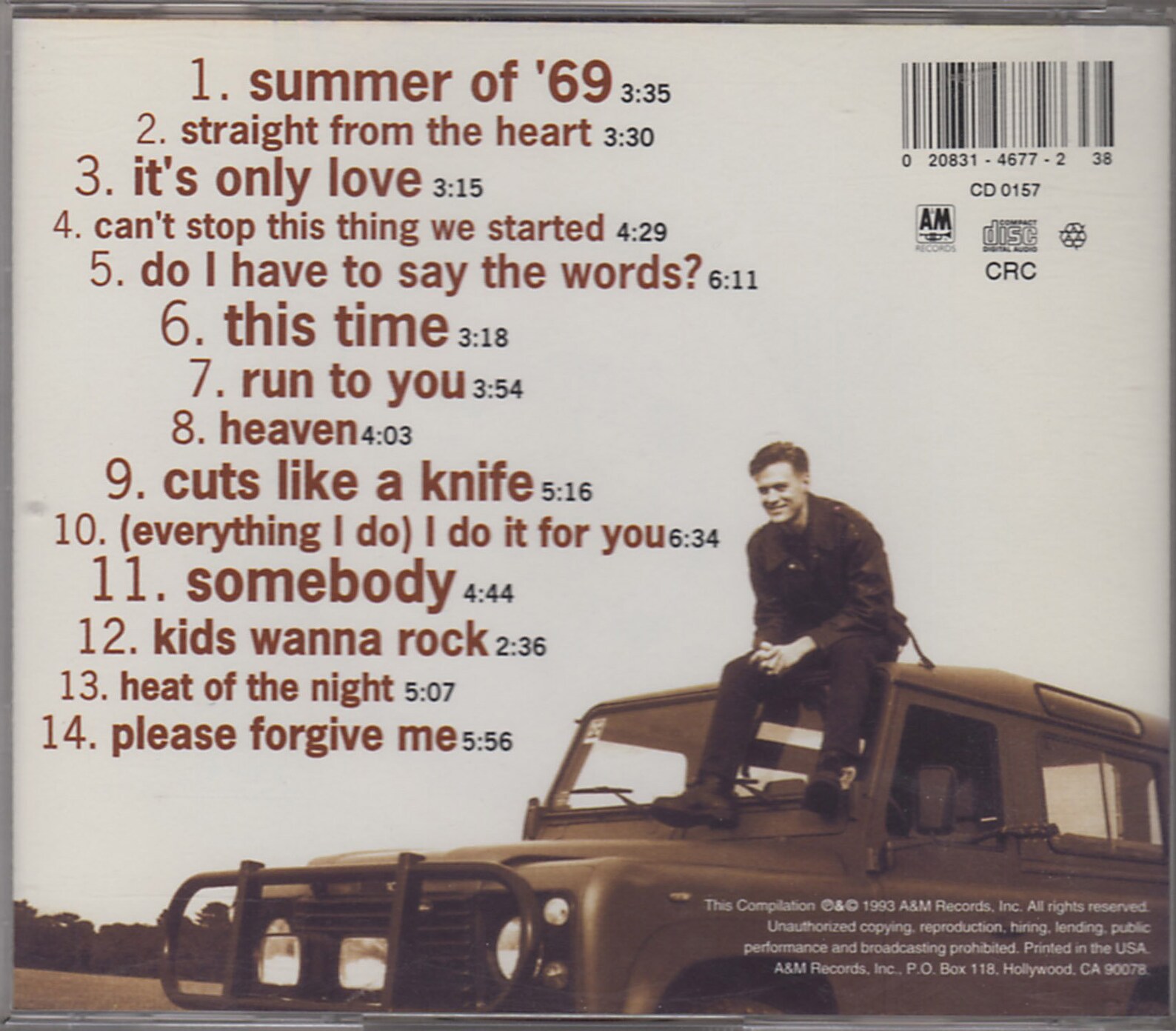 BRYAN ADAMS So Far So Good /Full Length CD / 1993 Etsy BRYAN ADAMS So Far So Good /Full Length CD / 1993 Etsy