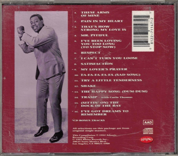 OTIS REDDING - The Very Best Of CD - Dock Of The Bay, Respect,  Satisfaction, Try a Little Tenderness, Pain In My Heart - Vintage 1992