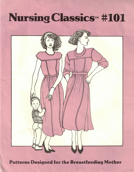 Size 6-12 Nursing Dress or Top Sewing Pattern for Breastfeeding