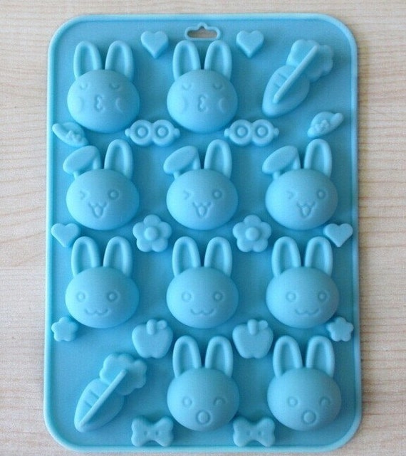 Easter Rabbit Cake Mold DIY Cookie Mould Flexible Silicone Etsy