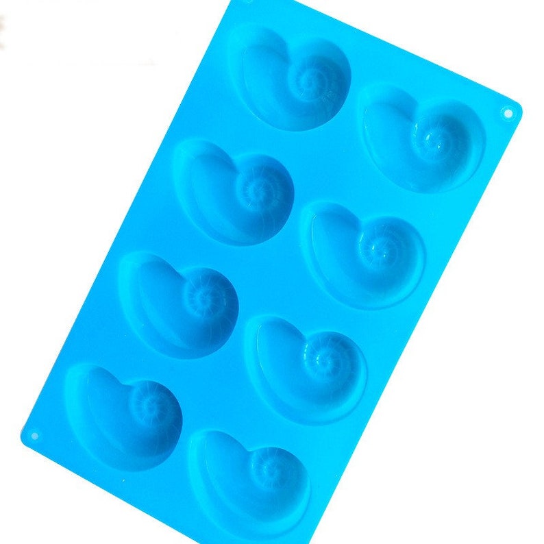 8-cavity Sea Shell Flexible Silicone Mould For Handmade Soap Candle Candy Cake Fimo Resin Crafts Pudding mold Baking tools Baking tray