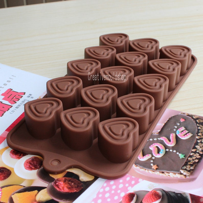 Chocolate Mold 15Heart In Heart Flexible Silicone Mold For Etsy